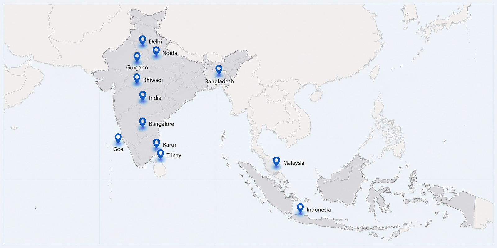 Jianan Engineering Global Presence Map